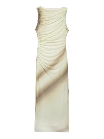 Tie & Dye Print Sleeveless Dress