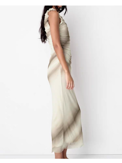 Tie & Dye Print Sleeveless Dress