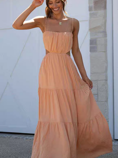 Spaghetti Strap Cutout Maxi Dress