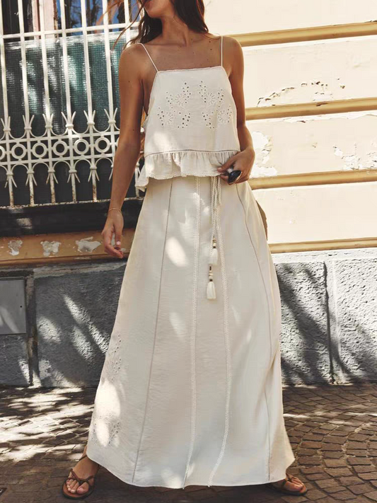 Embroidered Cami Top & Skirt Coord Set