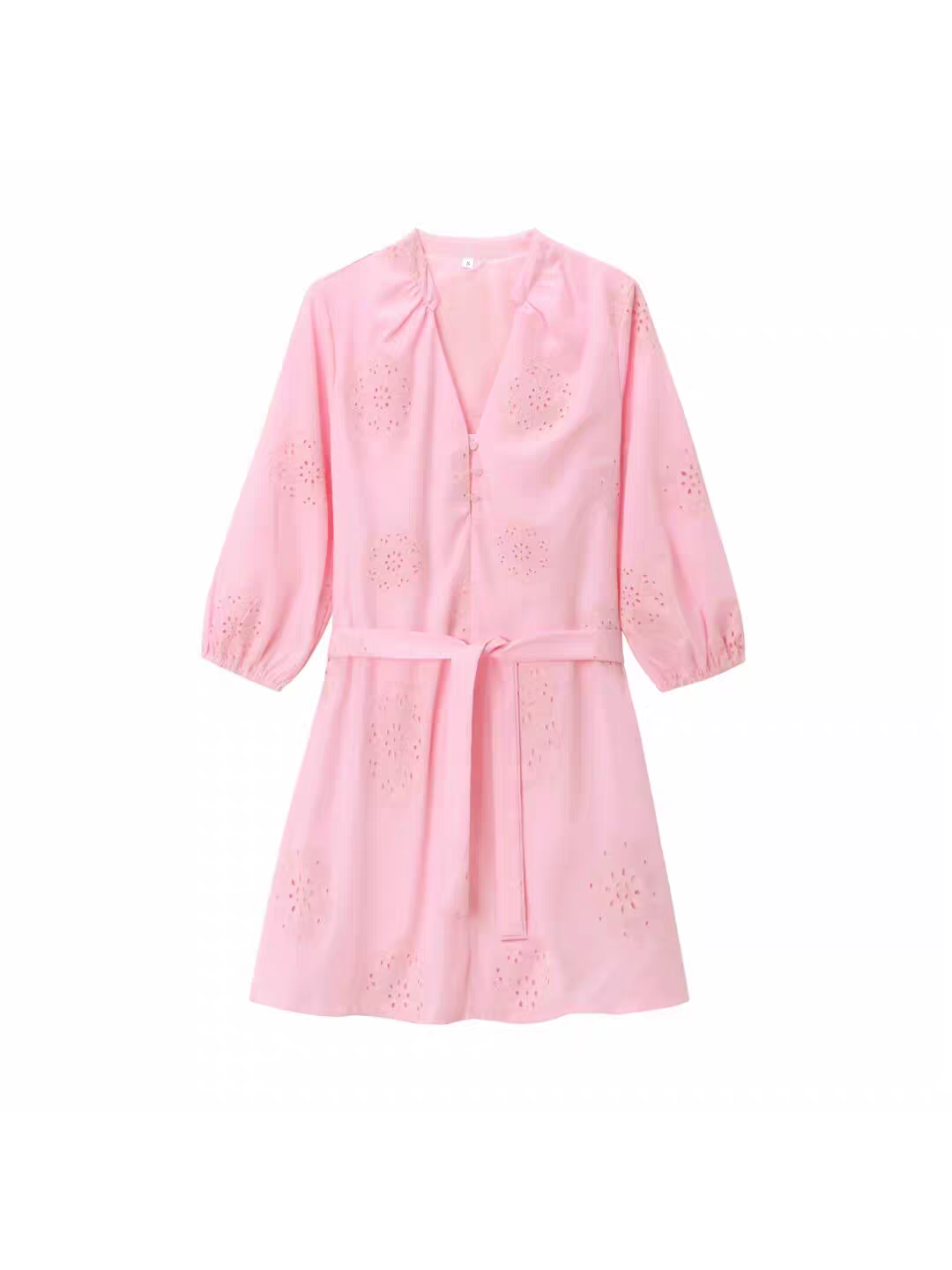 Chikan V Neck Short Dress