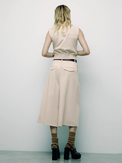 Sleeveless Waist Coat & Culotte Pant Coord Set