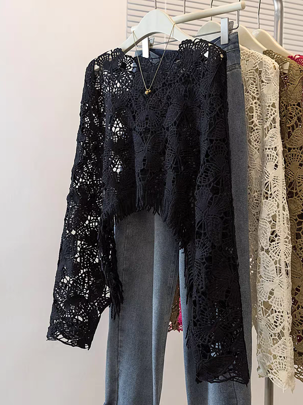 Butterfly Hollow CutOut Tassel Crochet Top