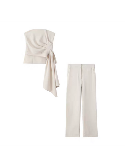 Nona Asymmetric Tube Top & Pant Coord Set