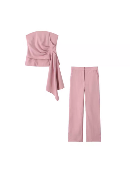 Nona Asymmetric Tube Top & Pant Coord Set