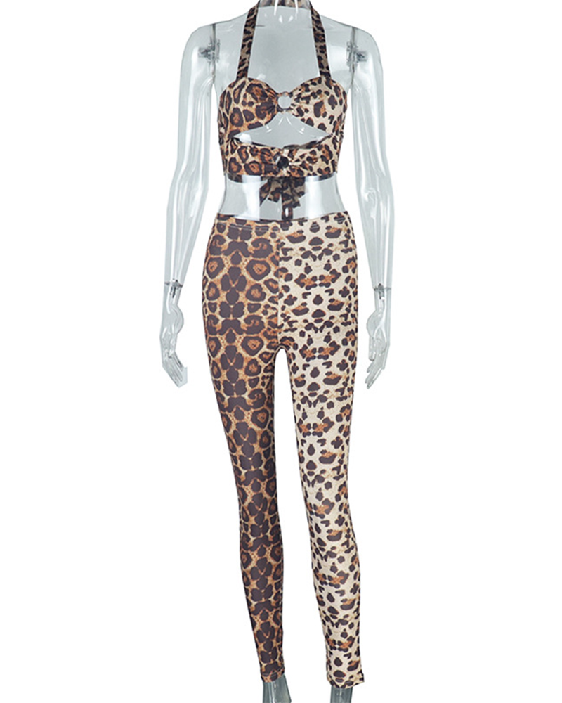 Leopard Print Trouser Set