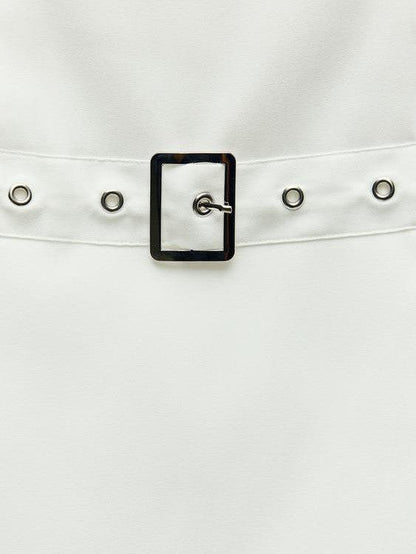 Sleeveless Short Dress With Belt
