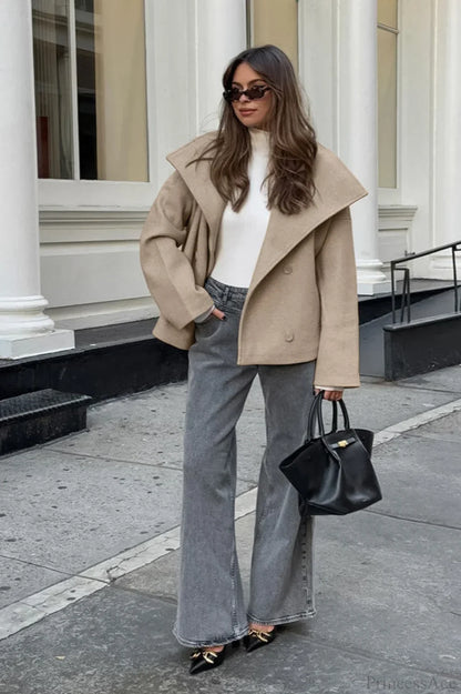 Thick Wool Blend Commuter Coat