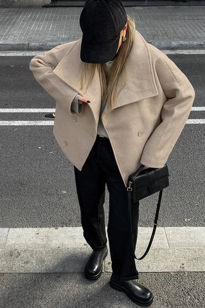 Thick Wool Blend Commuter Coat