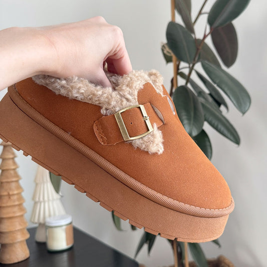 Buckle Platform Slippers