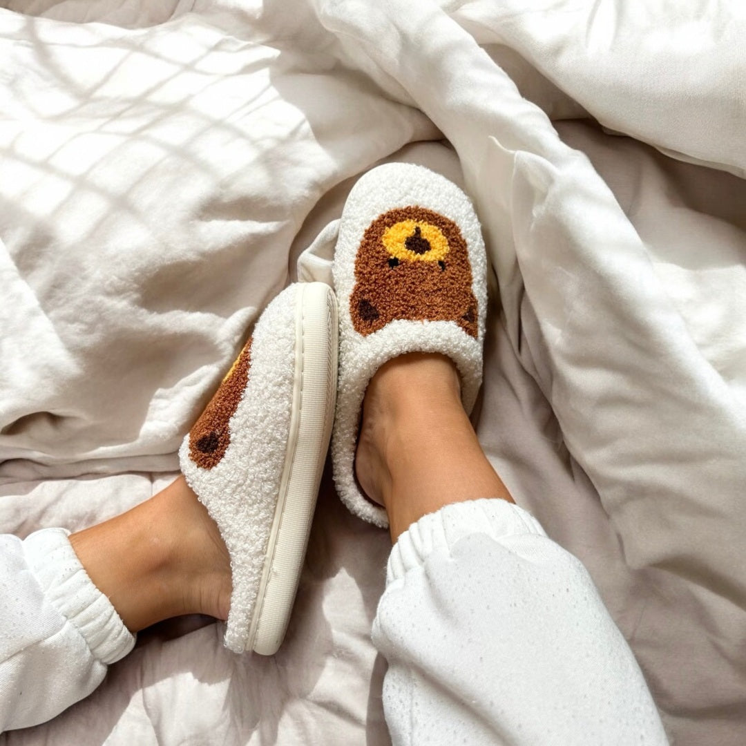 Snuggly Teddy Bear Slippers