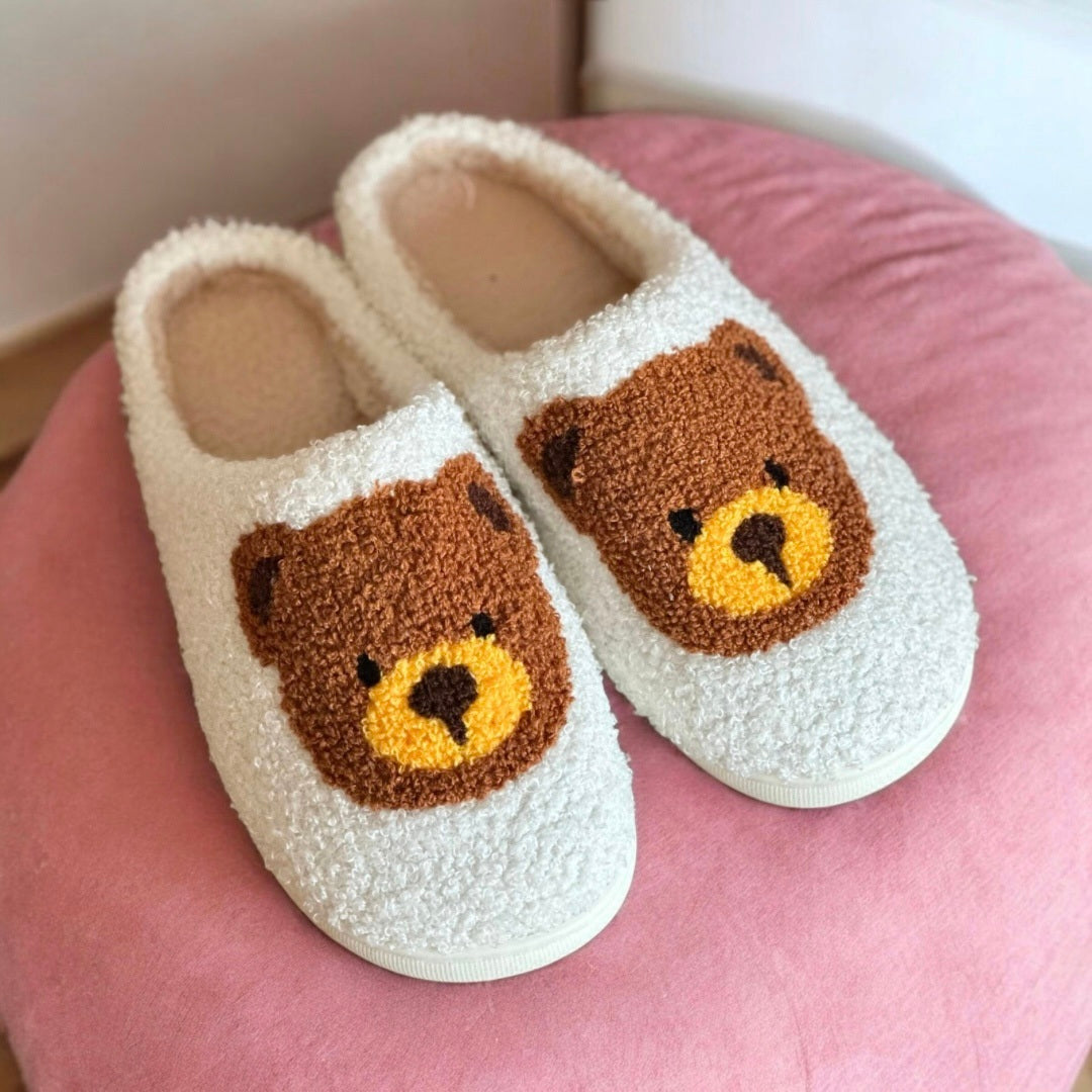 Snuggly Teddy Bear Slippers