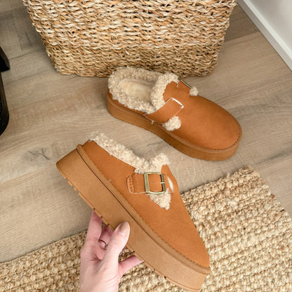 Buckle Platform Slippers