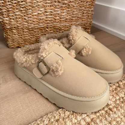 Buckle Platform Slippers