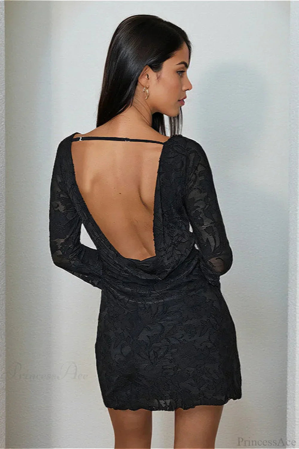 Floral Jacquard Boat Neck Long Sleeve Bodycon Mini Dress