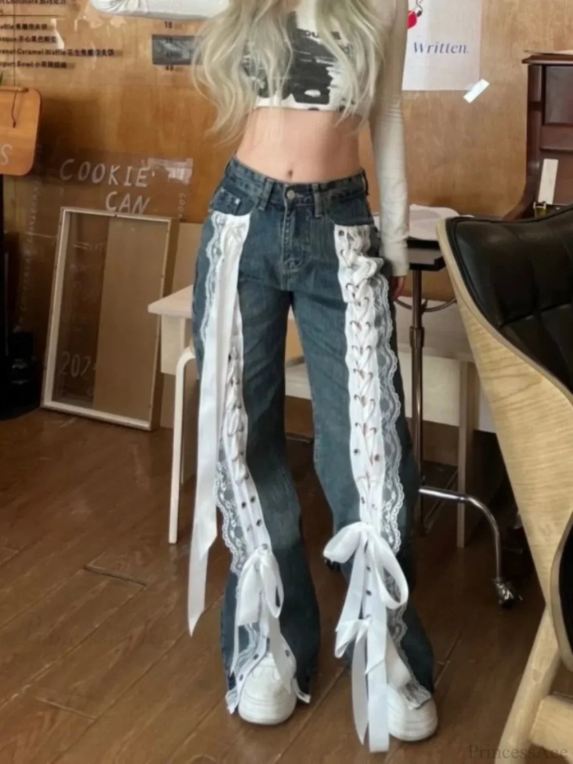 Tie-Up Dark Urban Denim Pant