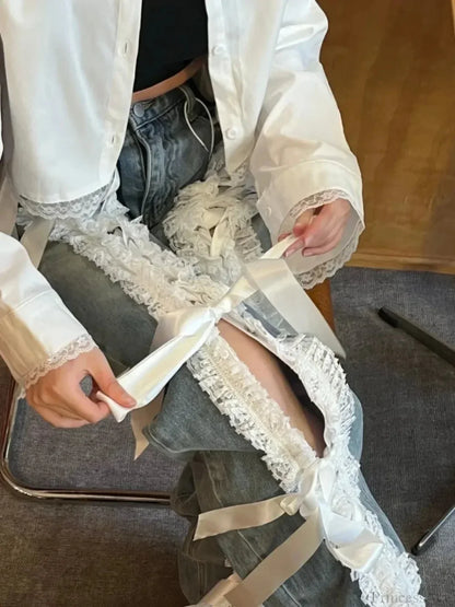 Tie-Up Dark Urban Denim Pant