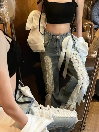 Tie-Up Dark Urban Denim Pant