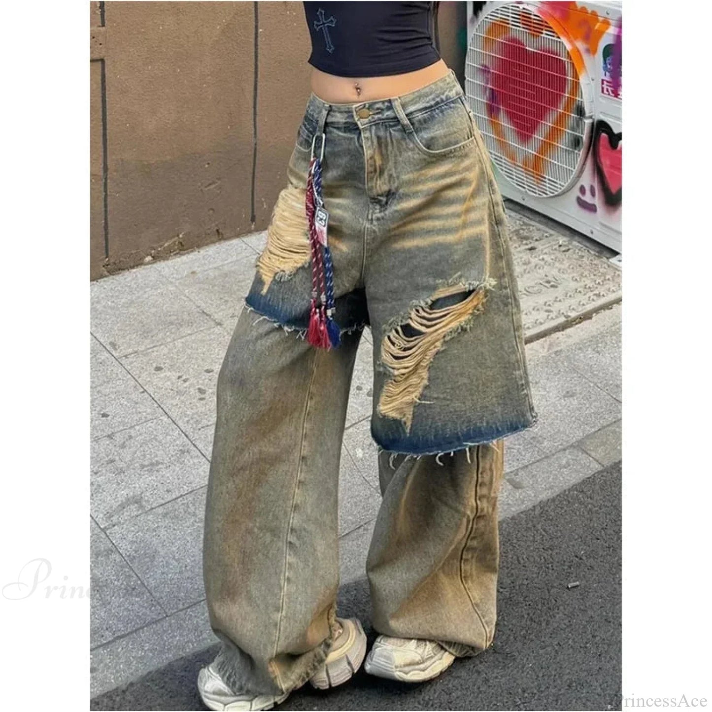 Torn Empty Dark Harajuku Pant