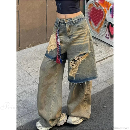 Torn Empty Dark Harajuku Pant