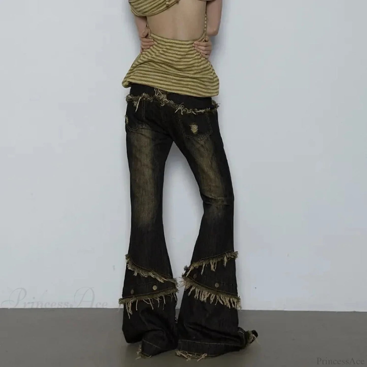 Torn Medieval Dark Fringe Pant