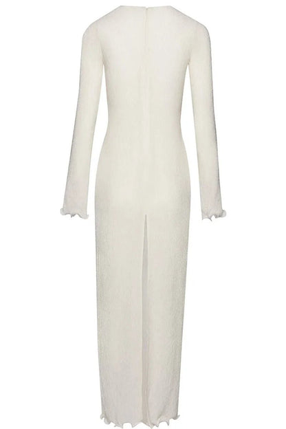 Trista Floral V-Neck Polyester Maxi Slit Dress