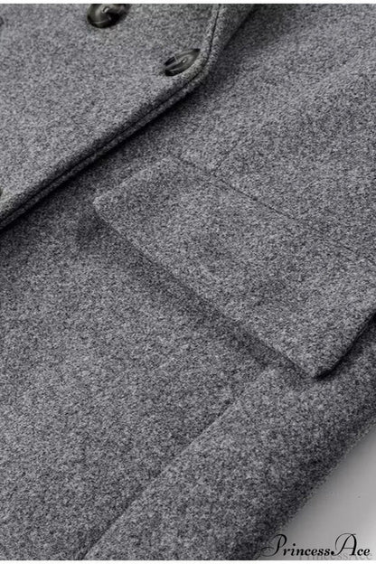 Tweed Collared Single Breasted Chic Overcoat