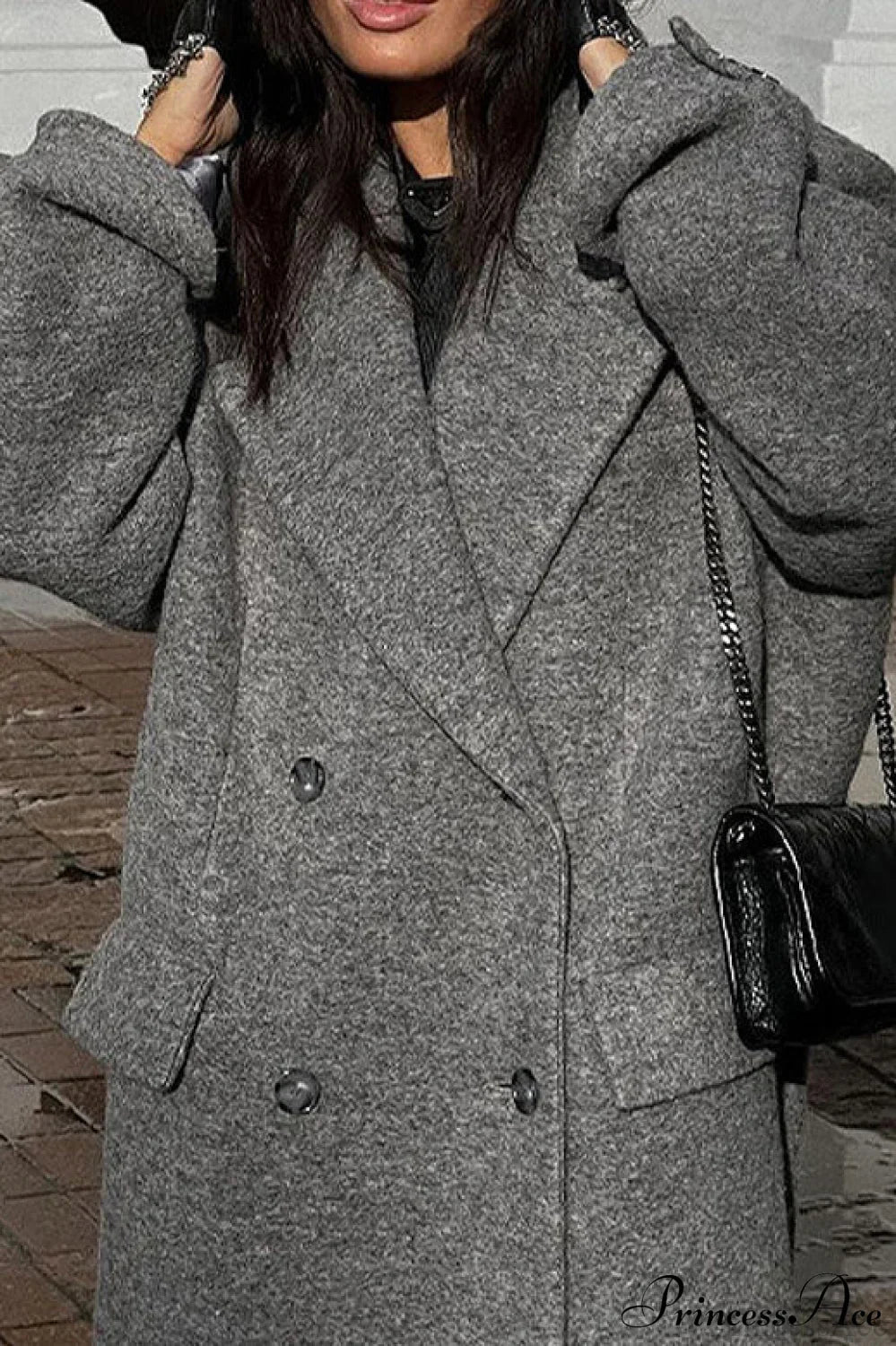 Tweed Collared Single Breasted Chic Overcoat