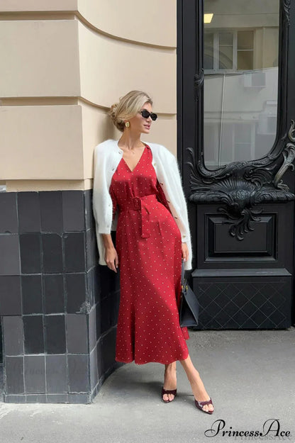 V Neck Satin Ruched Mermaid Maxi Dress