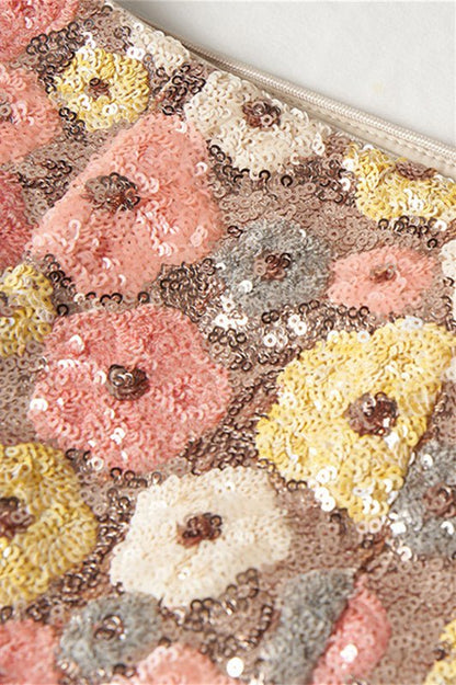 Vera Floral Sequins Mini Skirt