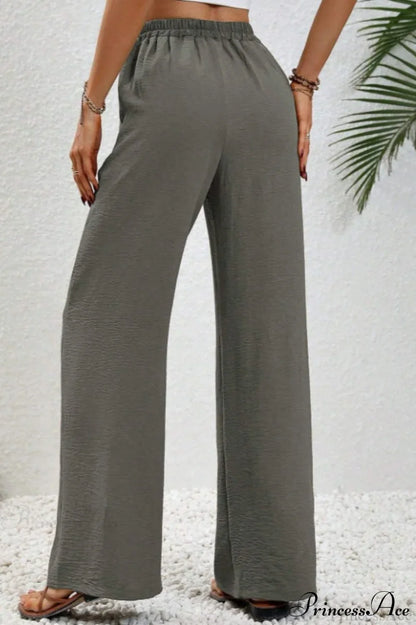 Versatile Solid Maxi Wide Leg Pants