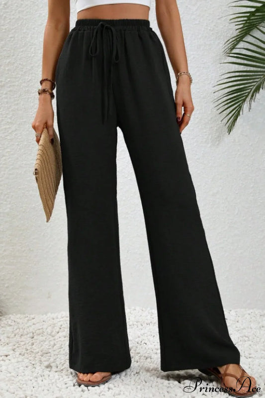 Versatile Solid Maxi Wide Leg Pants