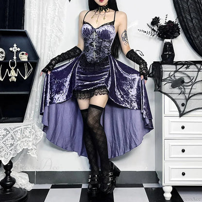 Victoria Velvet A-line Lace Midi Dress