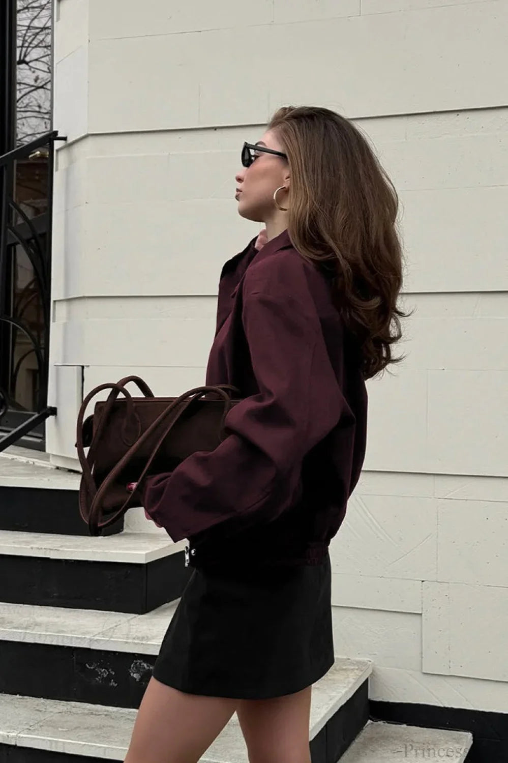 Vintage Burgundy Suede Utility Jacket