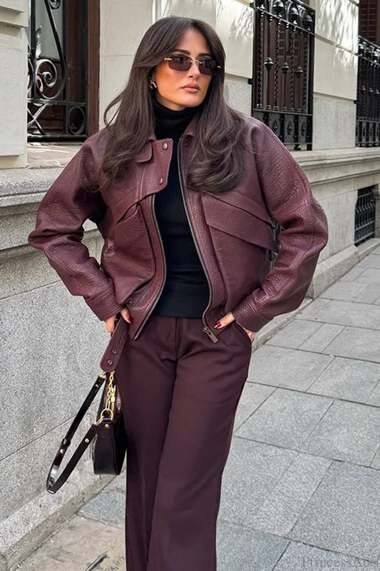 Vintage Casual Lapel Loose Suede Jacket