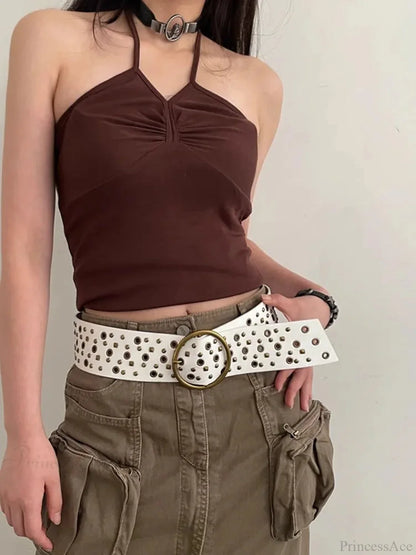 Vintage Gothic Rivet Broad Belt