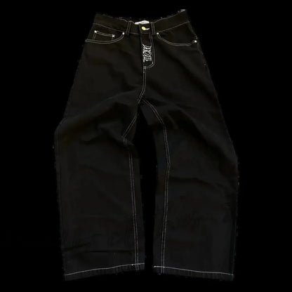 Vintage Gothic Skull Embroidered Trouser