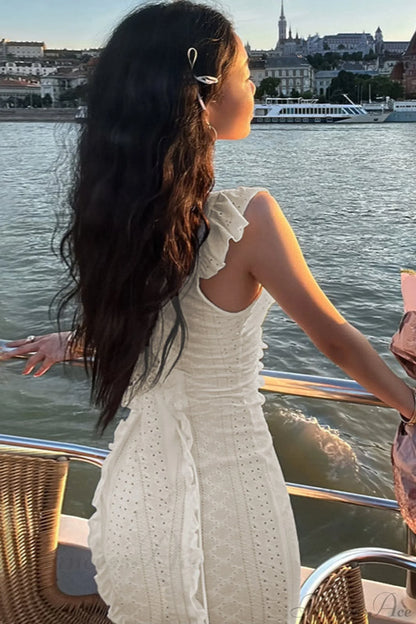 Vintage Lace Off-Shoulder Strap Party Dress