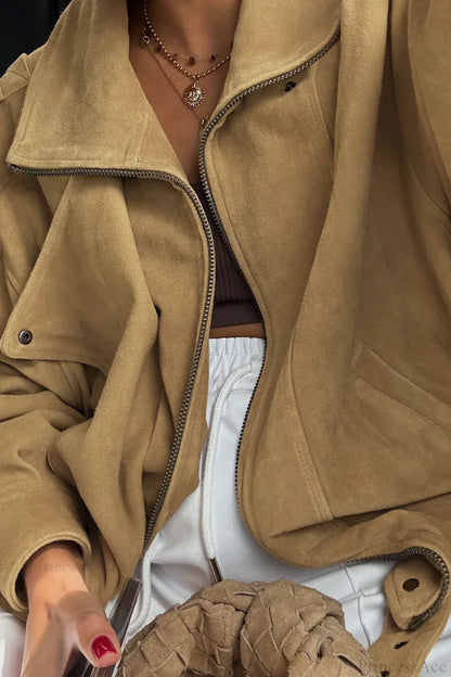 Vintage Matte Elegant Suede Jacket