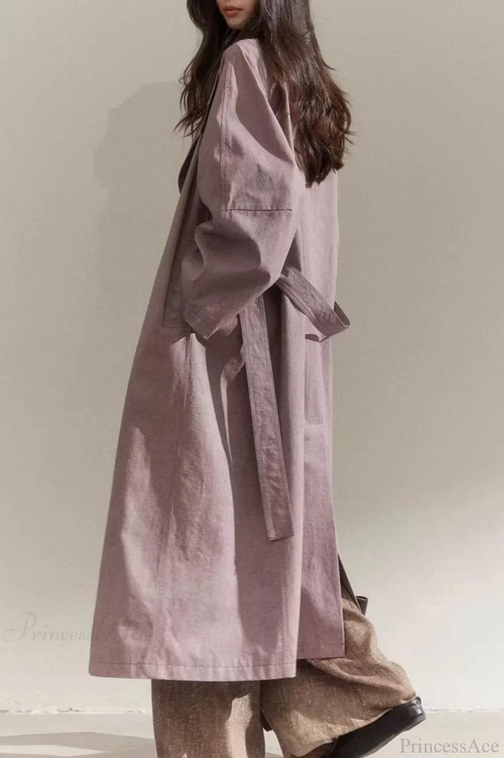 Vintage Purple Distressed Minimalist Overcoat