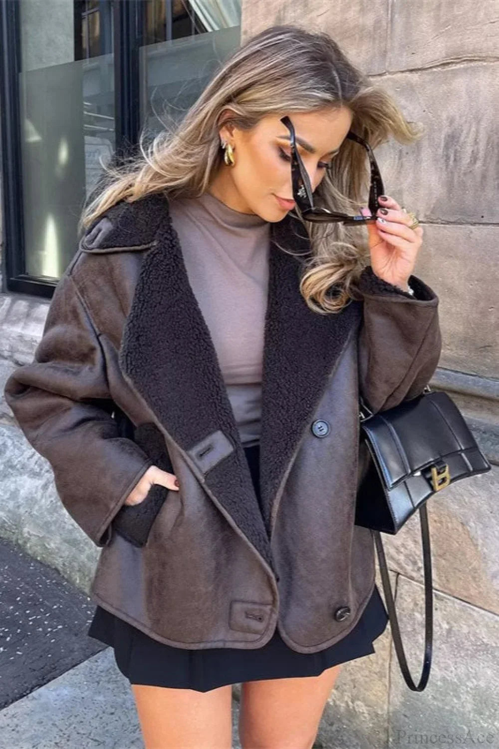 Vintage Reversible Fleece Loose Chic Warm Coat