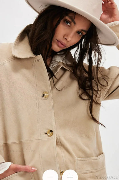 Vintage Simple Suede Single Breasted Jacket