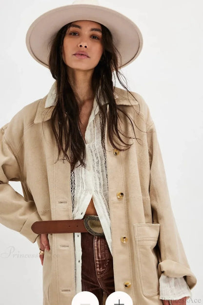 Vintage Simple Suede Single Breasted Jacket