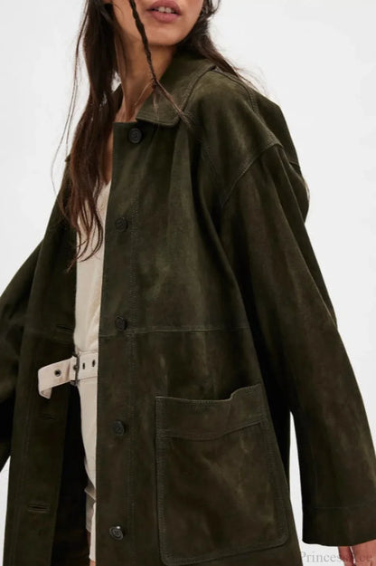 Vintage Simple Suede Single Breasted Jacket