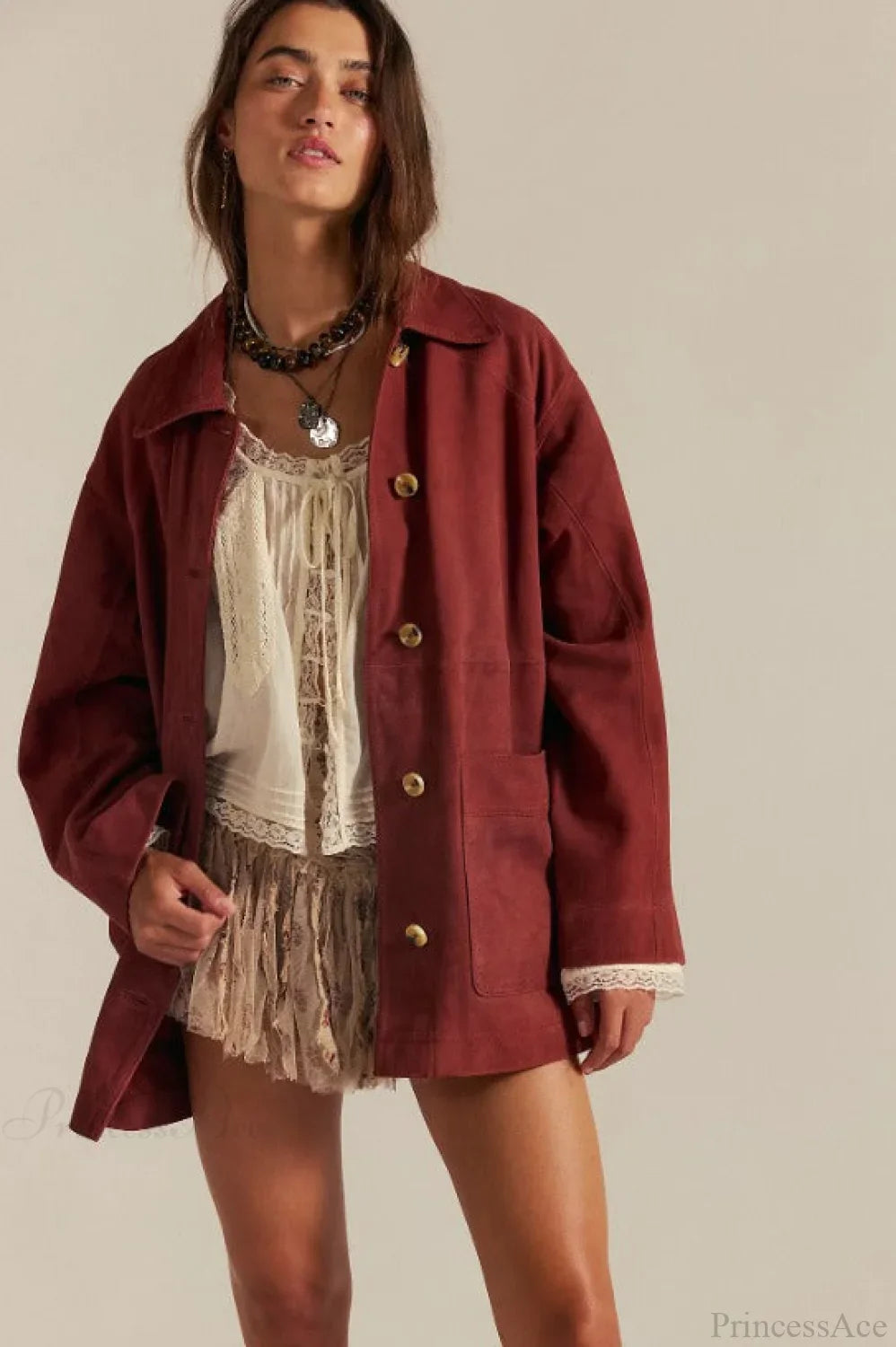 Vintage Simple Suede Single Breasted Jacket