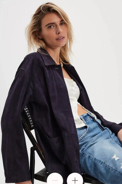 Vintage Simple Suede Single Breasted Jacket