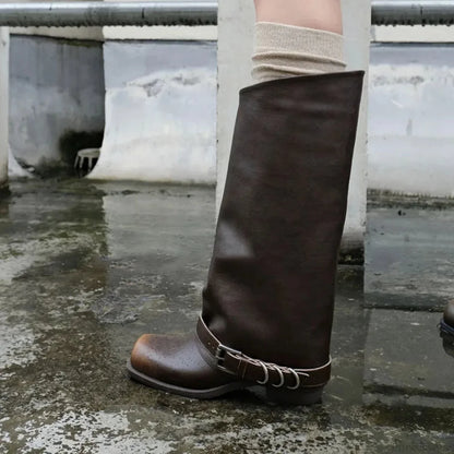 Vintage Style Ebony Thigh High Gothic Boot