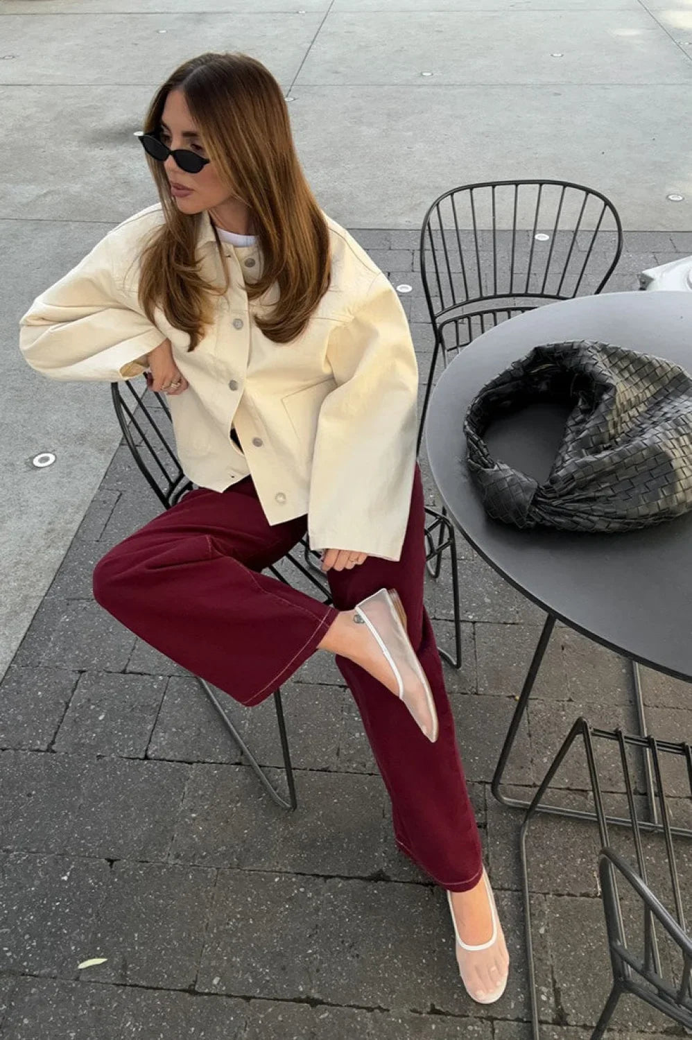 Vintage Twill Denim Solid Loose Lapel Jacket