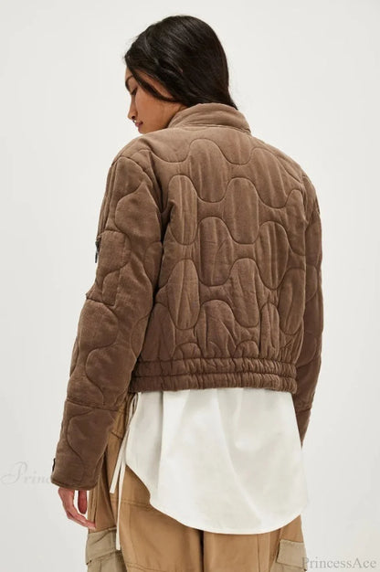 Vintage Urban Casual Quilted Stand-Collar Coat