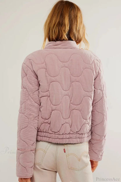 Vintage Urban Casual Quilted Stand-Collar Coat